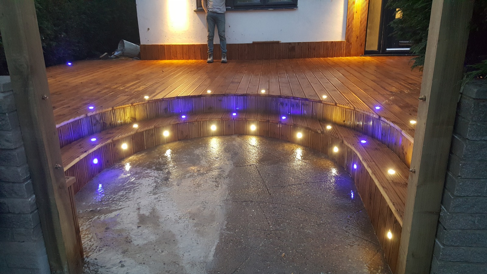 Finished living room with new flooring and freshly painted walls